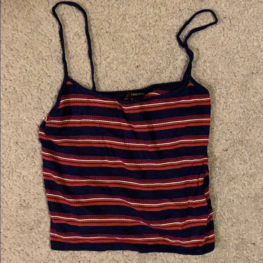 striped cropped tank